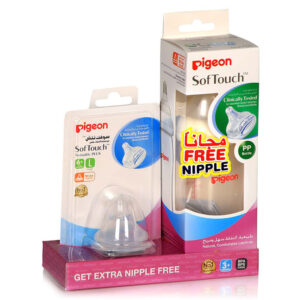PIGEON Soft touch 3+month PP bottle 240ml + free pigeon 6+m nipple-L