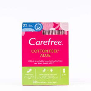 CAREFREE cotton feel aloe pantyliners 30's