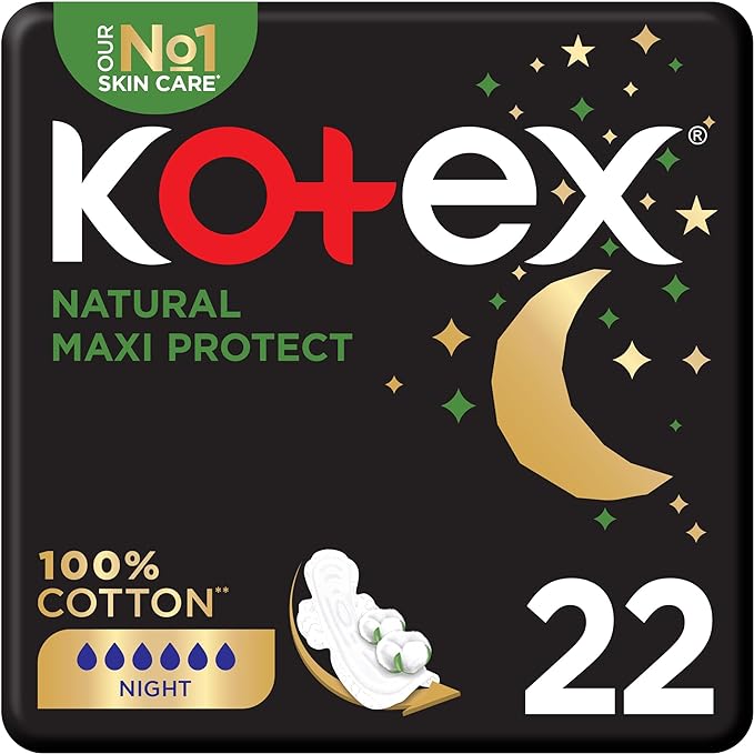 KOTEX natural maxi protect night pads 22's