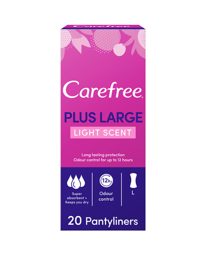 CAREFREE plus large light scent pantyliners 20's