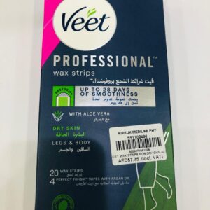 VEET Professional wax strips (legs & body) dry skin 20's